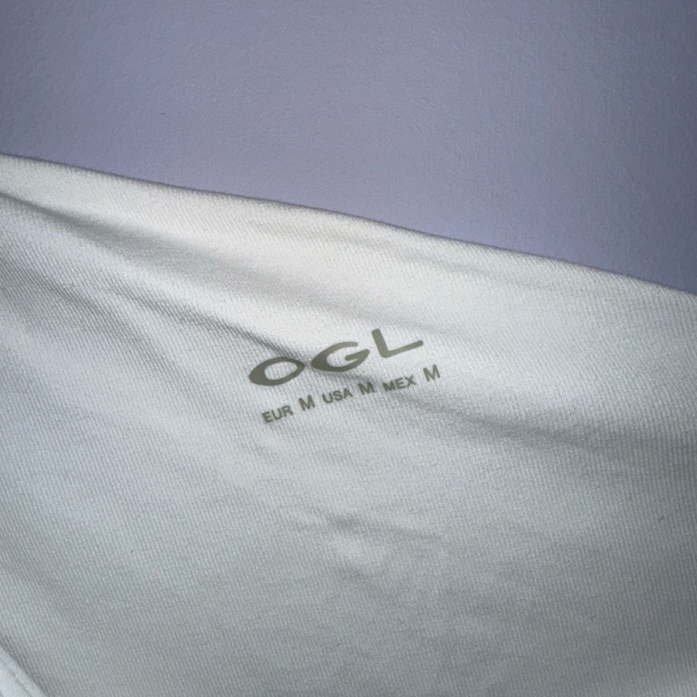 OGL White One-Shoulder Tank Top with Built-In Bra - Picture 5 of 5